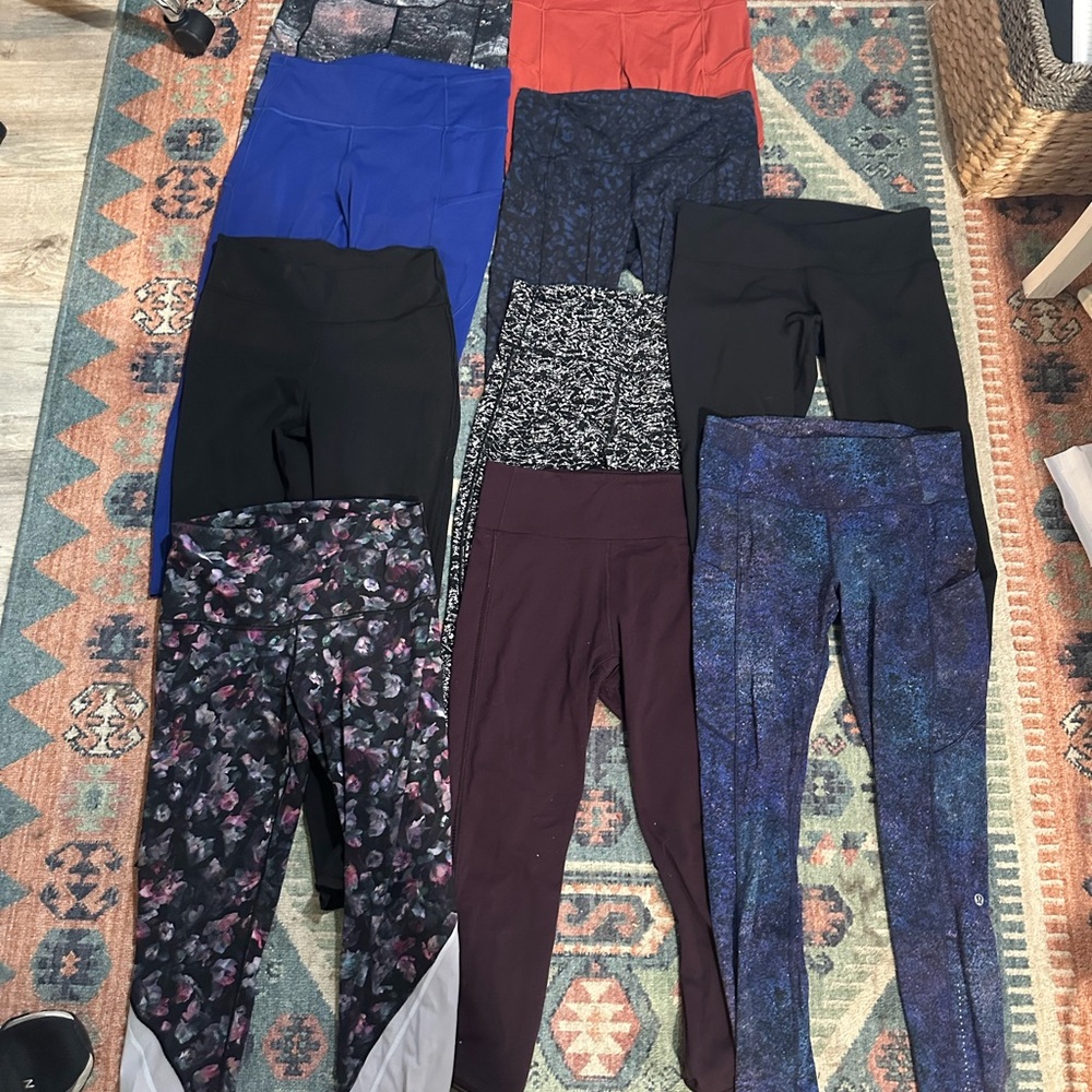 LULULEMON BUNDLE LEGGINGS LOT OF LEGGINGS SIZE 8